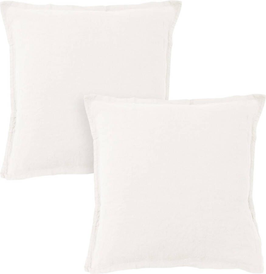 Matt & Rose Set Kussenslopen Gebroken Wit 65 x 65 cm 100% Linnen