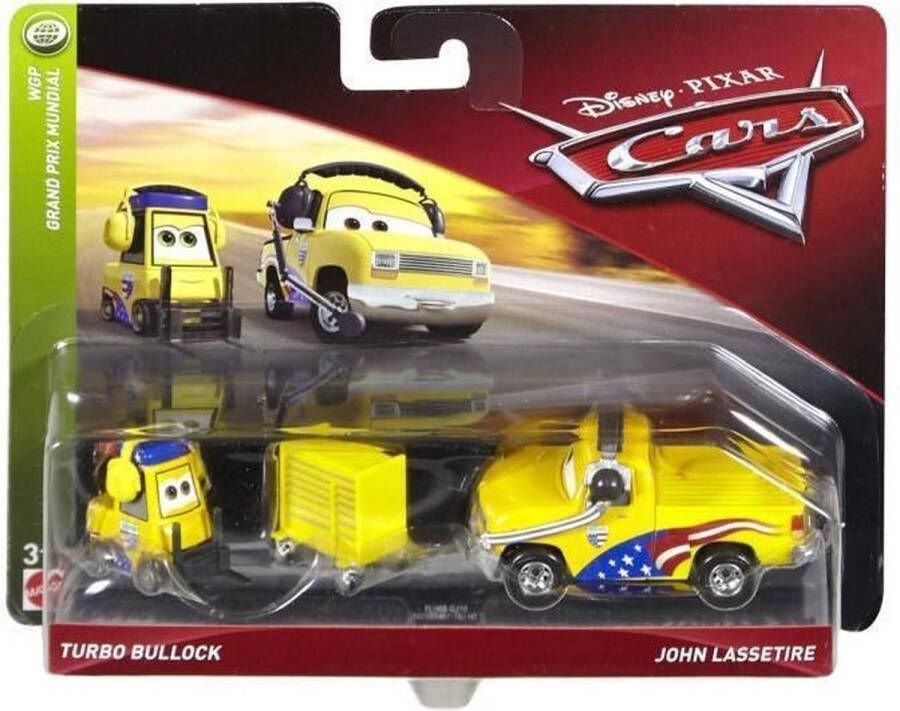 Mattel AUTO'S Pack 2 Voertuigen Turbo Bullock & John Lassetire