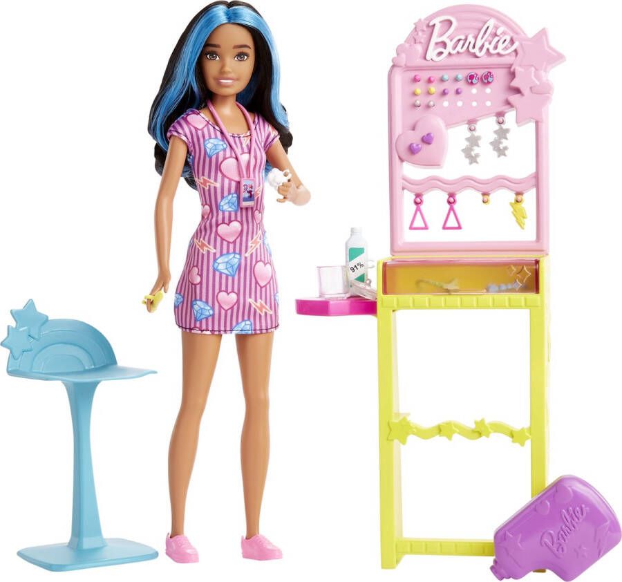 Mattel Barbie Skipper Eerste Baantjes Oorgaatjes Prikken Barbiepop