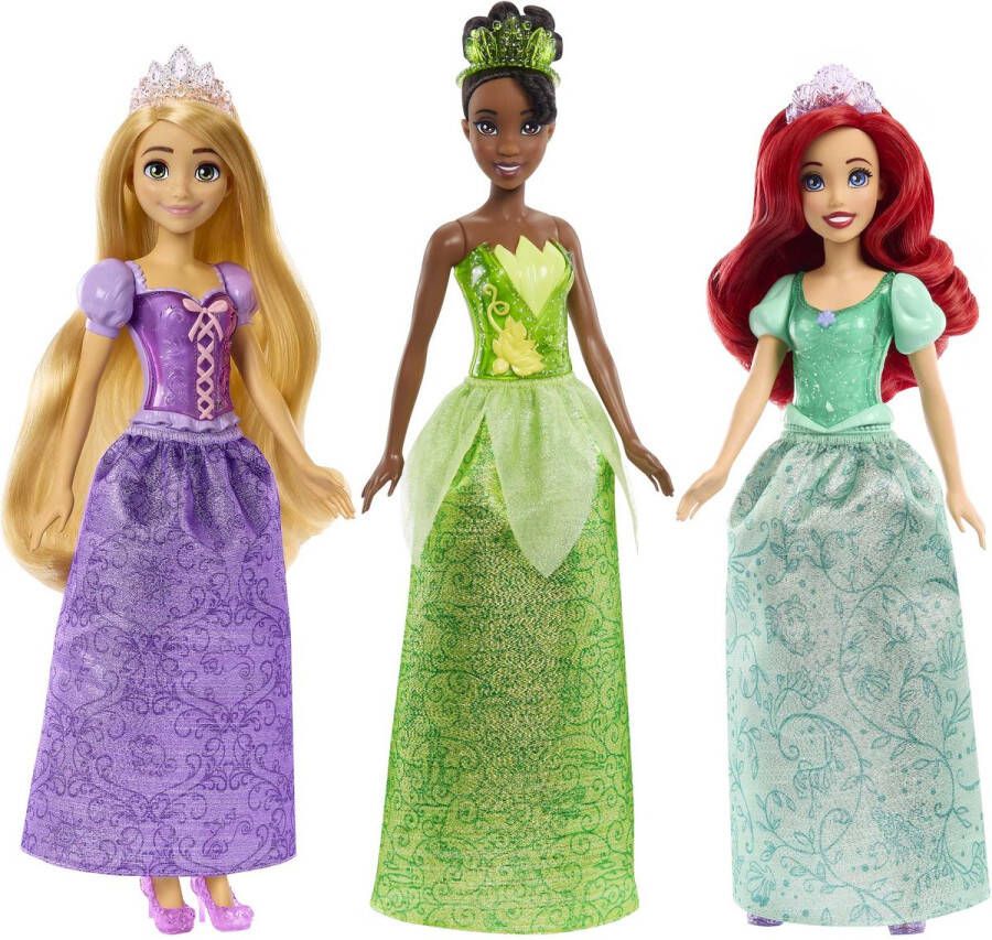 Mattel Disney Prinsessen pakket van 3 poppen (Ariël Tiana Raponsje)