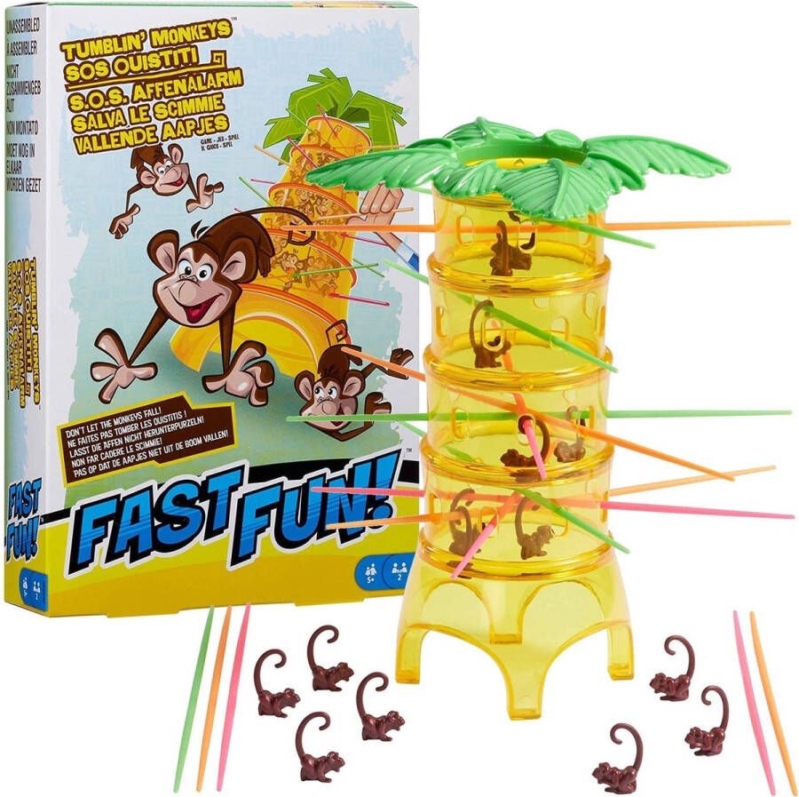Mattel Games The Falling Monkeys arcadespel in Fast Fun reisversie