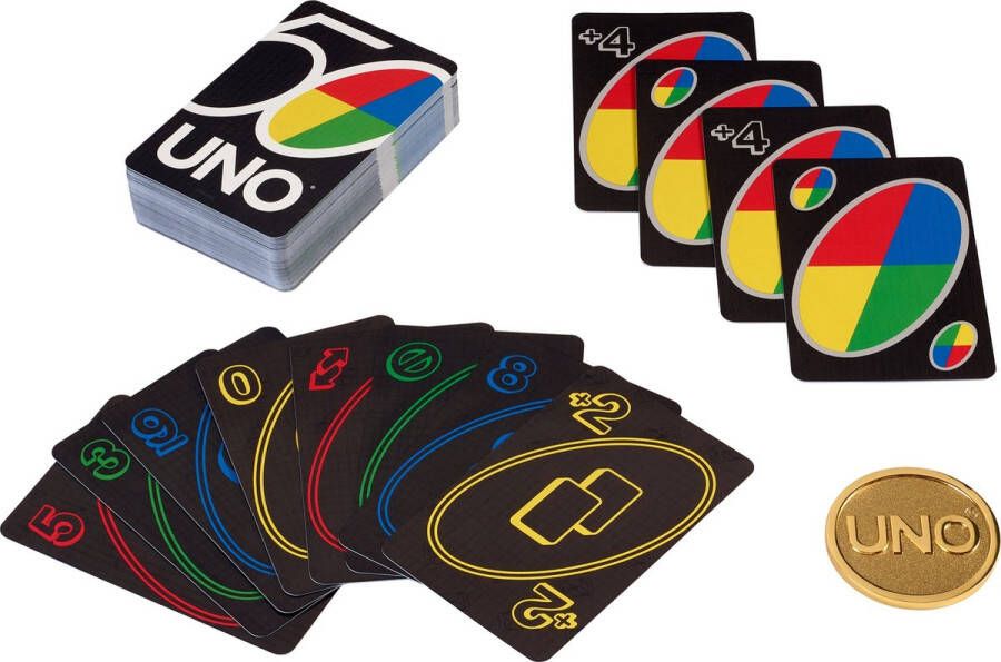 Mattel Games UNO 50eme Premium kaartspel 2 tot 10 spelers 7 jaar en ouder