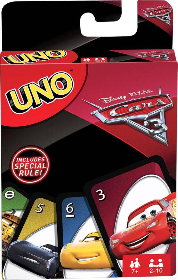 Mattel Games UNO Cars 3 Kaartspel Engels Duits Frans Spaans Portugees