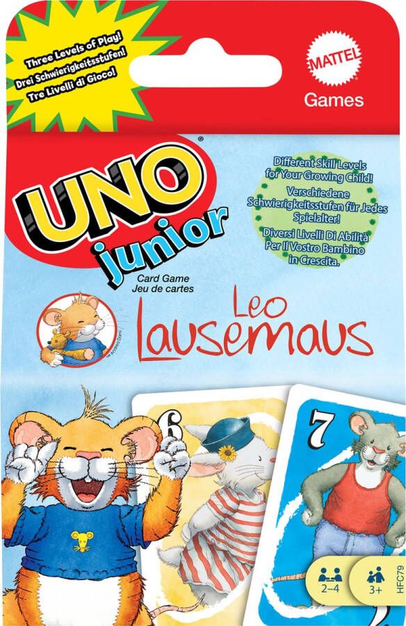 Mattel Games Uno Junior Leo Lausemaus Kaartspel 9x14 cm