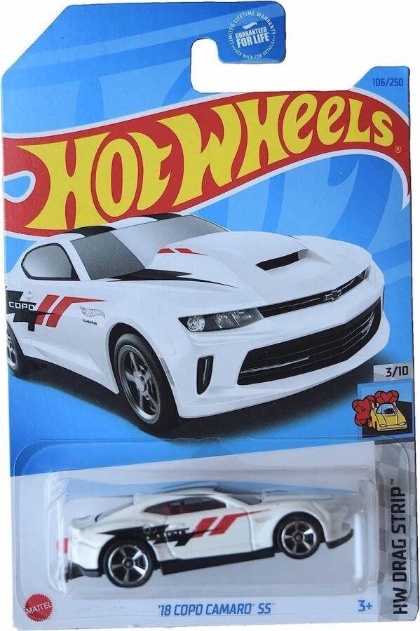 Mattel HOT WHEELS 18 COPO CAMARO SS WHITE 106 250 1:64 HW DRAG STRIP 3 10