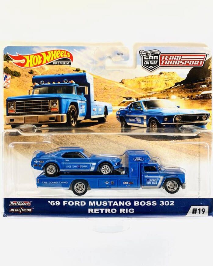 Mattel Hot Wheels Ford Mustang Boss 302 Retro Rig Team Transport