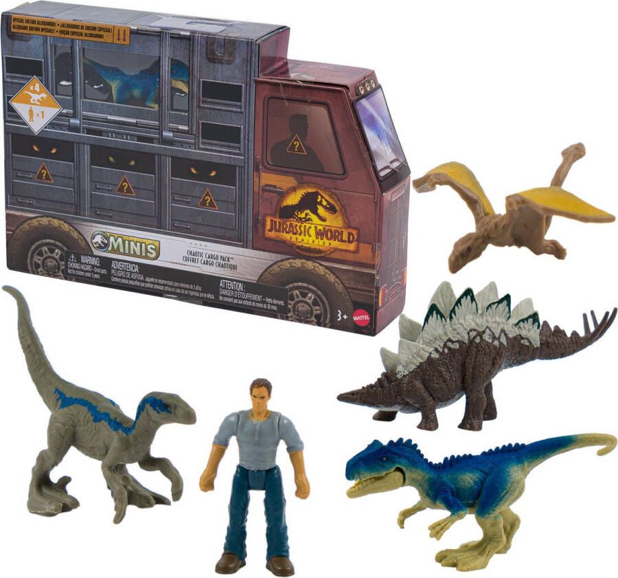 Mattel Jurassic World Mini figuren 4 cm groot 5 verschillende figuren