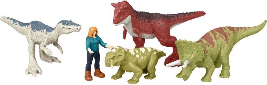 Mattel Jurassic World mini figuren set 4 pack Dinosaurus speelfigurenset 7 cm groot