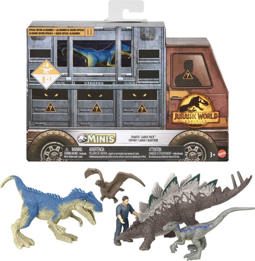 Mattel Jurassic World Minis speelset 5 delige set Actiefiguren 3 cm groot