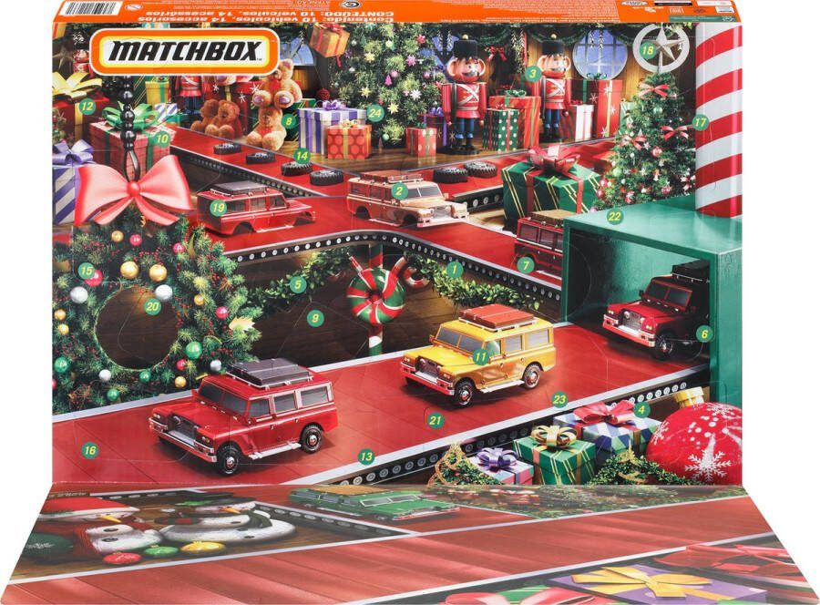 Mattel Matchbox Adventskalender 2023 Inclusief 10 autootjes en accessoires