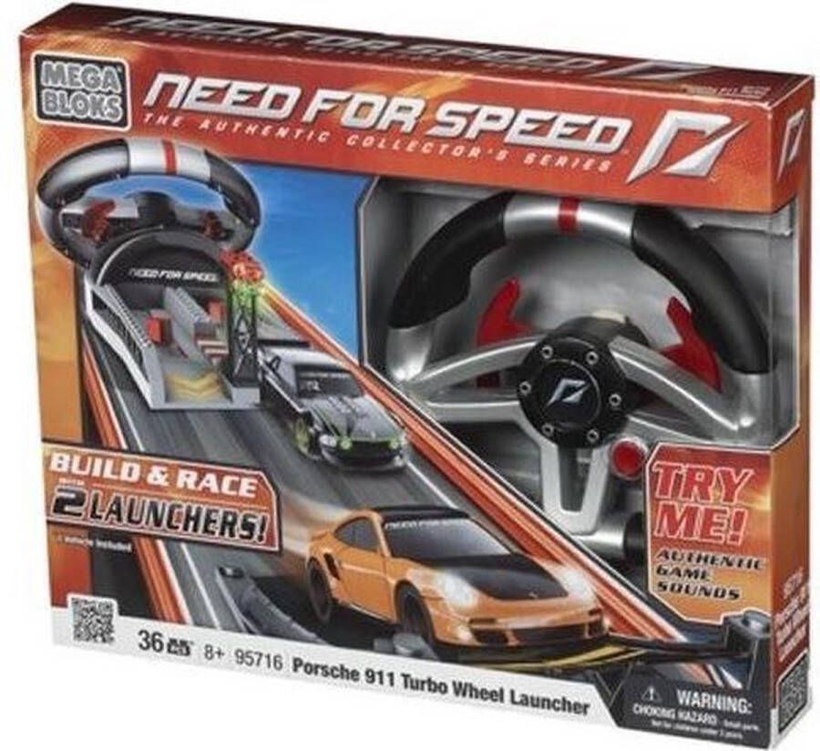 Mattel Mega Bloks Need For Speed Porsche Turbo Wheel Constructiespeelgoed