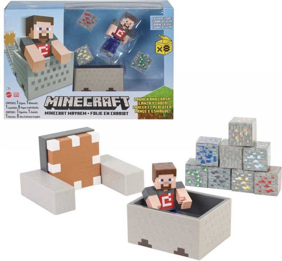 Mattel Minecraft 3.25 MINECART MAYHEM