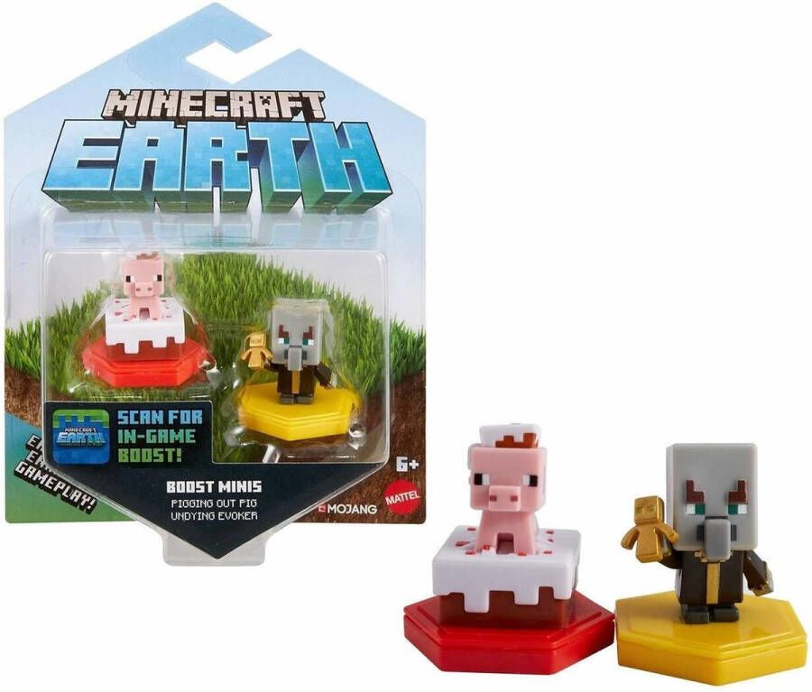 Mattel Minecraft Boost Mini Figure 2-Pack Pigging out Pig & Undying Evoker (GMD16)