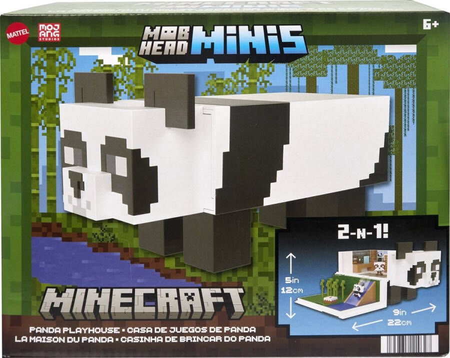 Minecraft Mob Hoofd Mini Panda Speelhuis Speelfigurenset