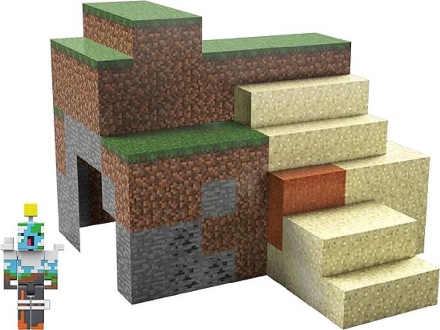 Mattel Minecraft Overworld Protector Speelset Papercraft Blokken en Accessoires Creatief Bouwspeelgoed 6+
