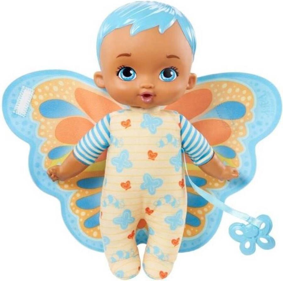 Mattel My Garden Baby Mon Premier Bébé Papillon blauw 23 cm zacht lijfje met pluche vleugels Pop Babypop Vanaf 18 maanden