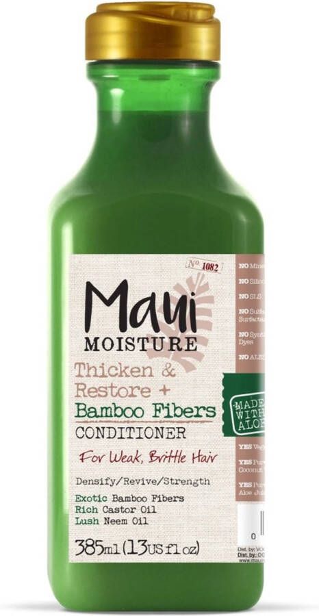 Maui Moisture Thicken & Restore + Bamboo Fibers Conditioner voor verzwakt en breekbaar haar met bamboe 385ml