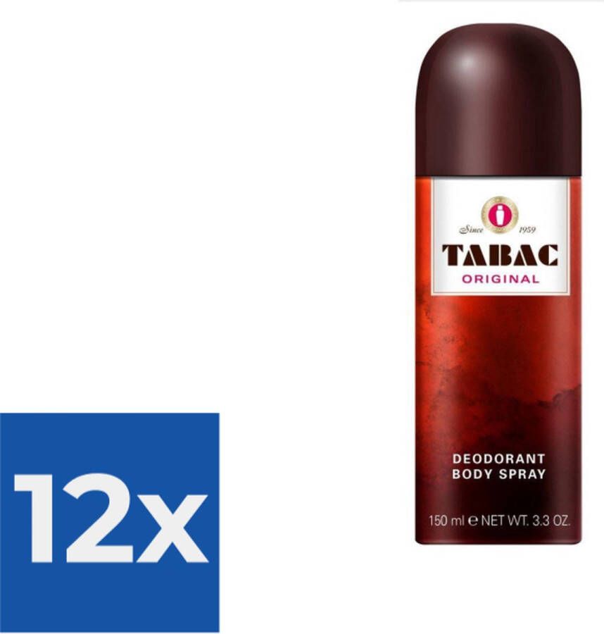 Maurer &- Wirtz Tabac Original Bodyspray 150 ml Deodorant Voordeelverpakking 12 stuks