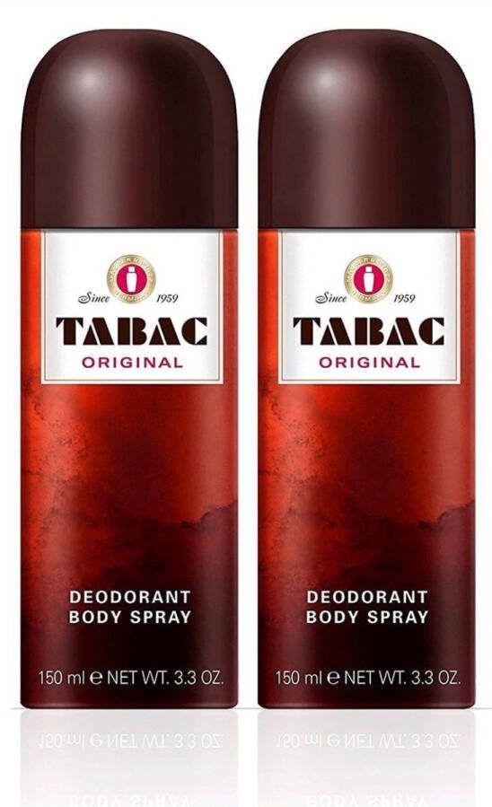 Maurer & Wirtz Mäurer & Wirtz Tabac Original Deodorant Body Spray 2 x 150ml Onmiskenbaar Mannelijk en Verleidend