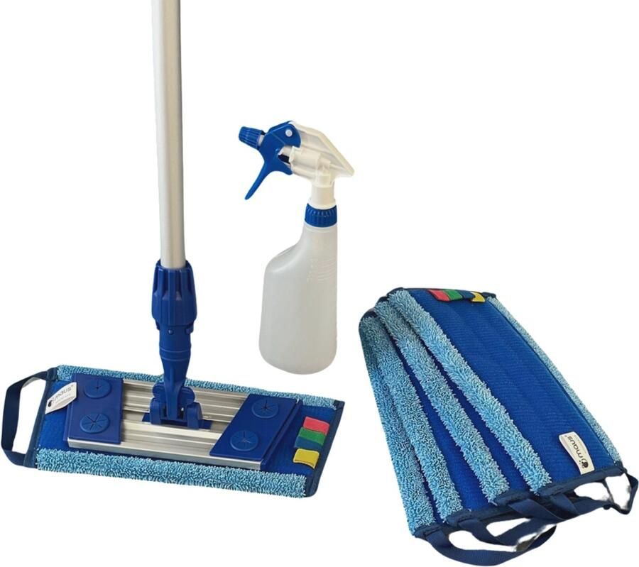 MAUS Professionele wand- en tegelreiniger 30cm. Complete vloerwisser set met 5 moppen badkamer reiniger