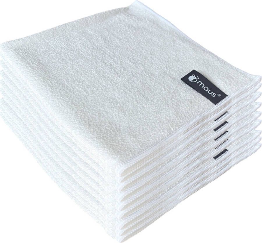 MAUS microvezeldoekjes professional wit 10 stuks 40x40cm zonder schoonmaakmiddel effectief