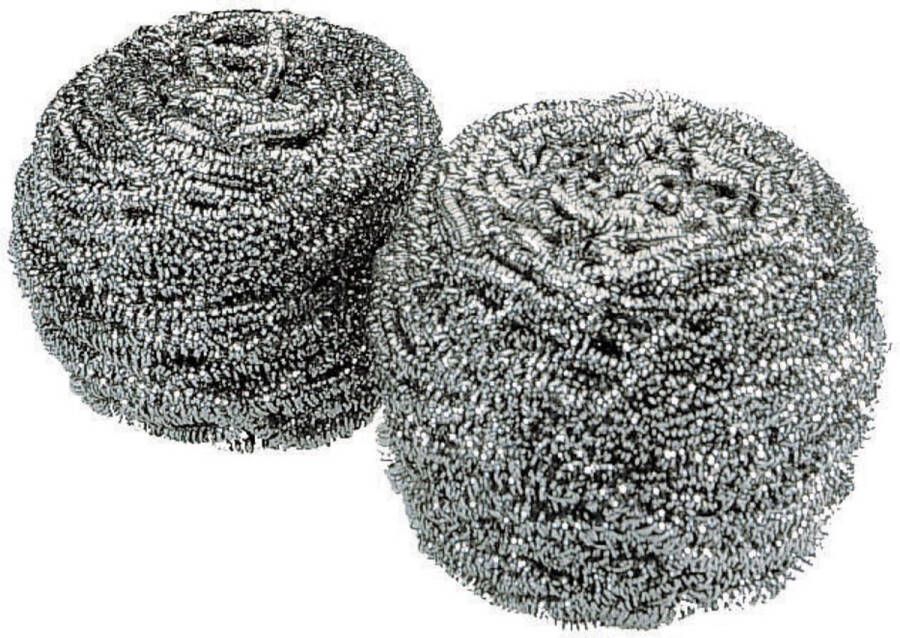 MAUS RVS Schuurspons pannenspons metaal 20 stuks 40gr Medium formaat schuursponsjes maat M