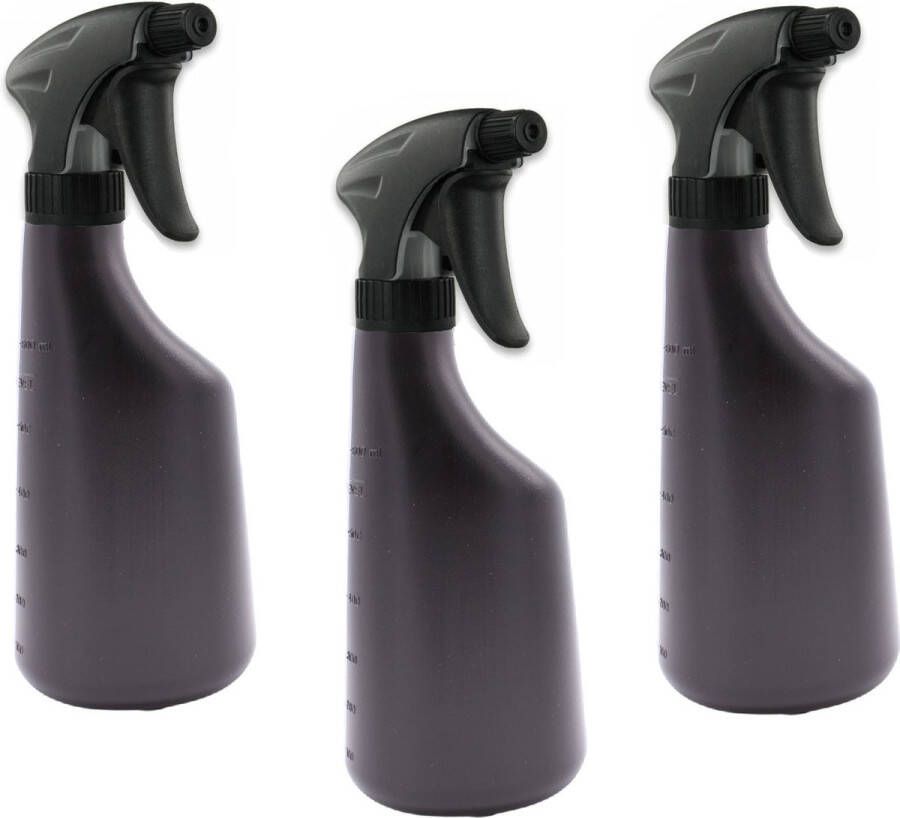 MAUS spray bottle sprayflacon zwart 3 stuks plantenspuit met trigger- professioneel met schaalverdeling