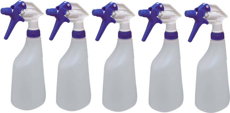 MAUS sprayflacon leeg 5 stuks spray bottle blauw kunststof sprayer 600 ml Plantenspuit met trigger