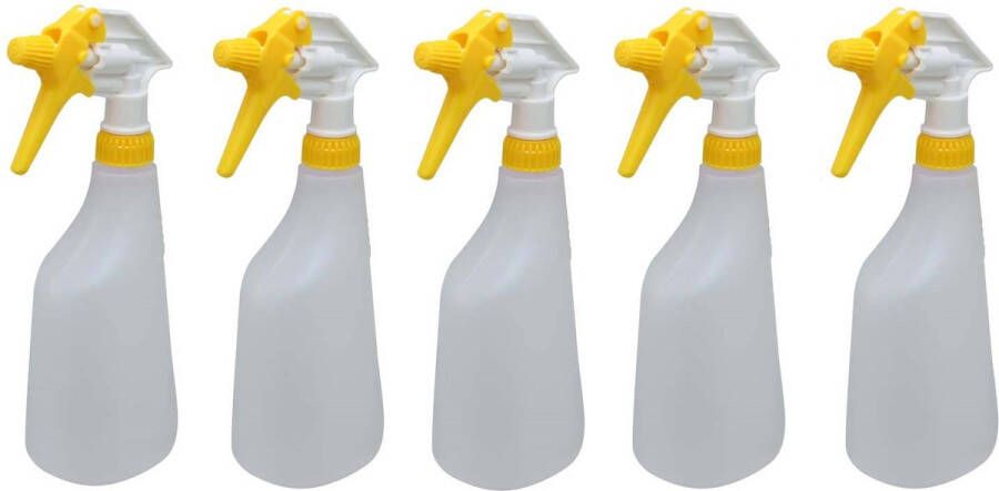 MAUS sprayflacon leeg 5 stuks spray bottle geel kunststof sprayer 600 ml Plantenspuit met trigger