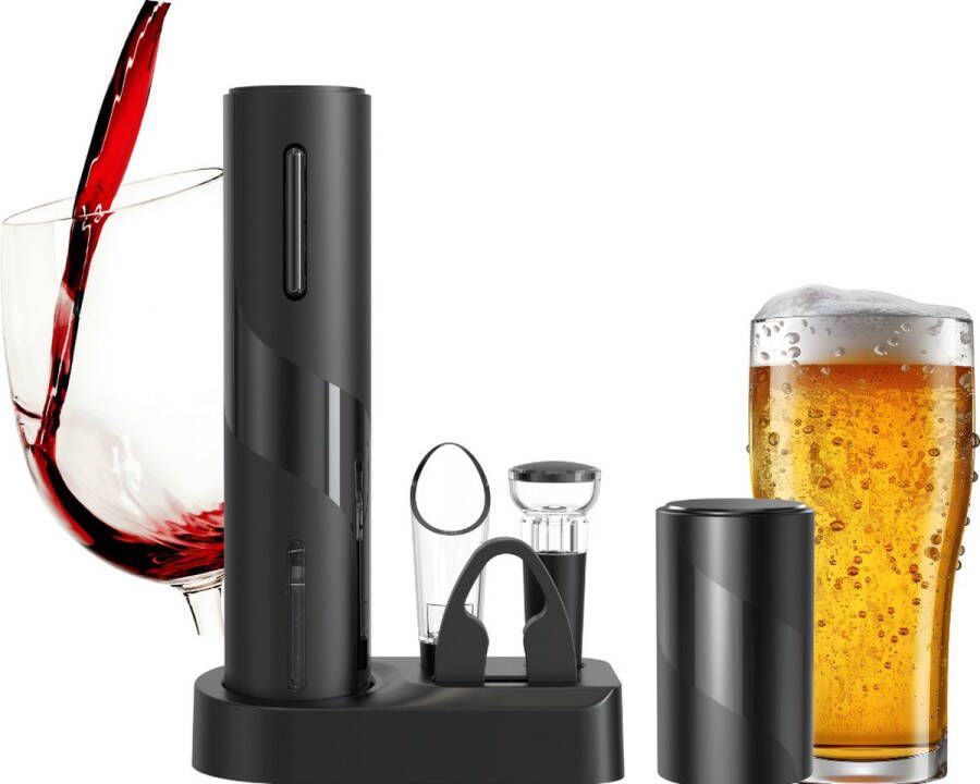 Mavy Elektrische Kurkentrekker set met Luxe Bieropener Wijnopener incl. Accessoires Incl. Oplaadkabel