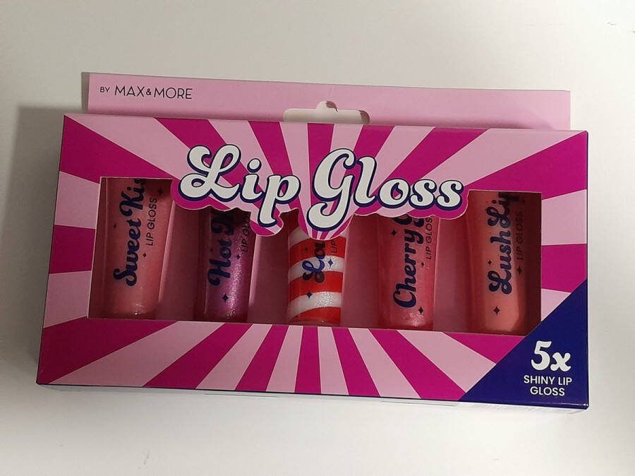 Max & More By Lip Gloss 5x Shiny Lip Gloss met glitter