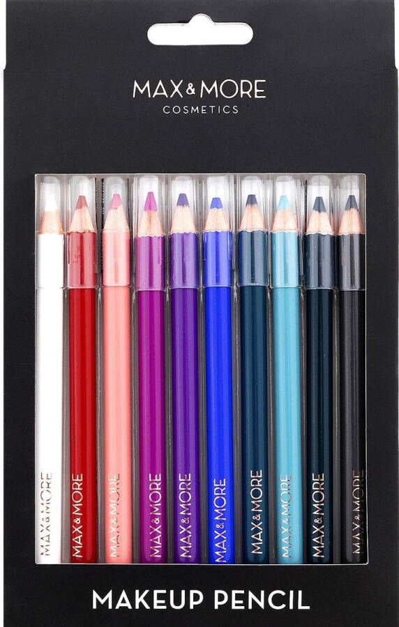 Max & More Oogpotloden Makeup pencils 10 stuks Makeup potloden