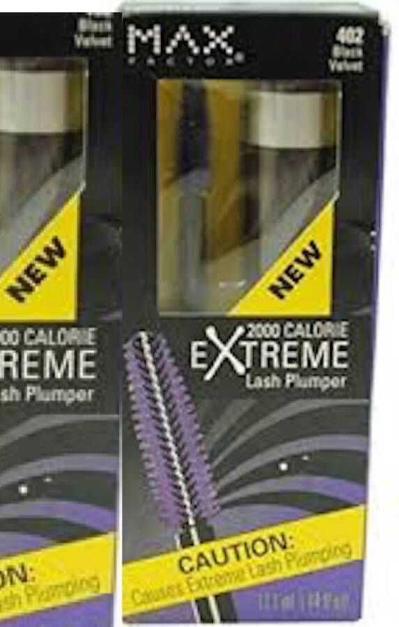 Max Factor 2000 Calorie Extreme Lash Plumper Mascara Blackest Brown 403 (2 STUKS)