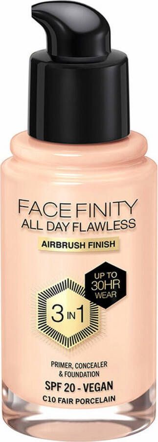 Max Factor Crème Make-up Basis Face Finity All Day Flawless 3 in 1 Spf 20 Nº C10 Fair porcelain 30 ml