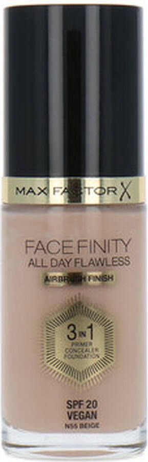 Max Factor Facefinity All Day Flawless 3 in 1 Airbrush Finish Foundation N55 Beige (Vegan)