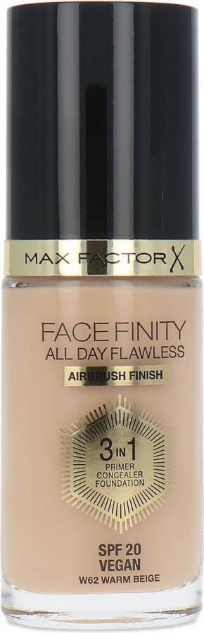 Max Factor Facefinity All Day Flawless 3 in 1 Airbrush Finish Foundation W62 Warm Beige