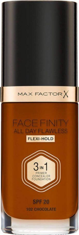 Max Factor Facefinity All Day Flawless 3 in 1 Flexi Hold Foundation 102 Chocolate