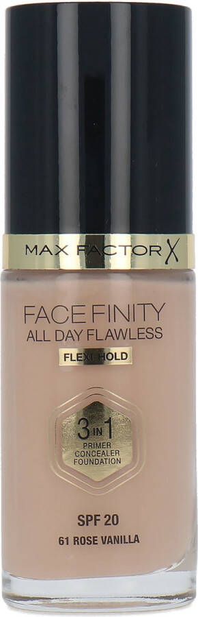 Max Factor Facefinity All Day Flawless 3 in 1 Flexi Hold Foundation 61 Rose Vanilla