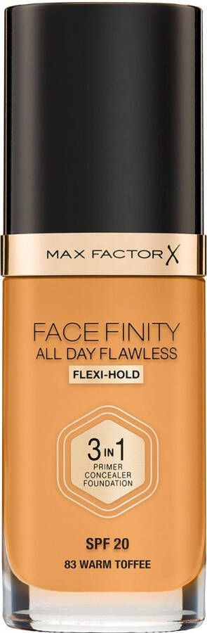 Max Factor Facefinity All Day Flawless 3 in 1 Flexi Hold Foundation 83 Warm Toffee