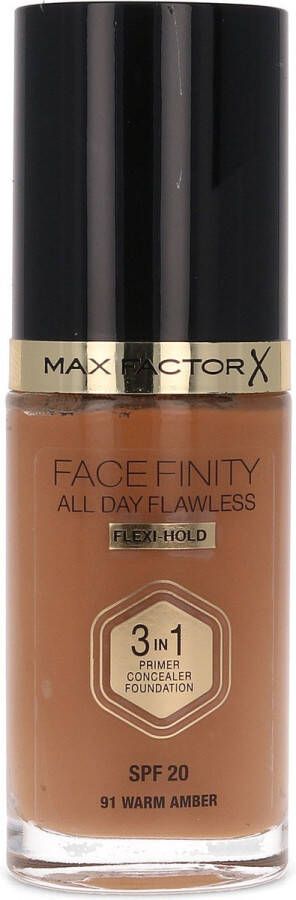 Max Factor Facefinity All Day Flawless 3 in 1 Flexi Hold Foundation 91 Warm Amber