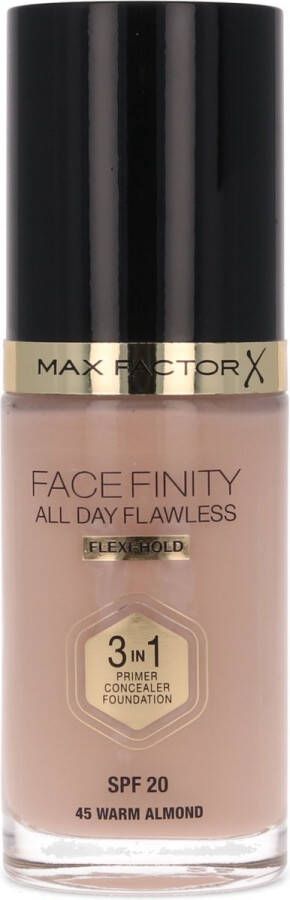 Max Factor Facefinity All Day Flawless 3-in-1 Liquid Foundation 045 Almond