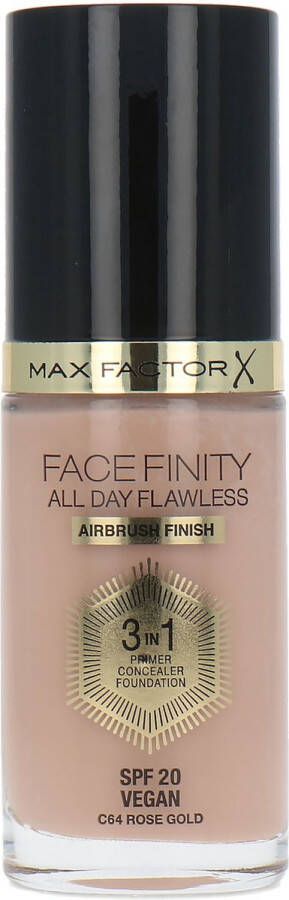 Max Factor Facefinity All Day Flawless 3-in-1 Liquid Foundation 064 Rose Gold