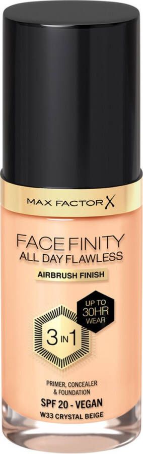 Max Factor Facefinity All Day Flawless Foundation W33 Crystal Beige
