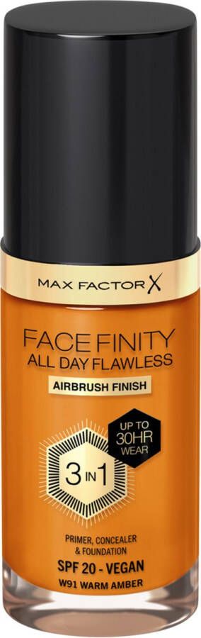 Max Factor Facefinity All Day Flawless Foundation W91 Warm Amber