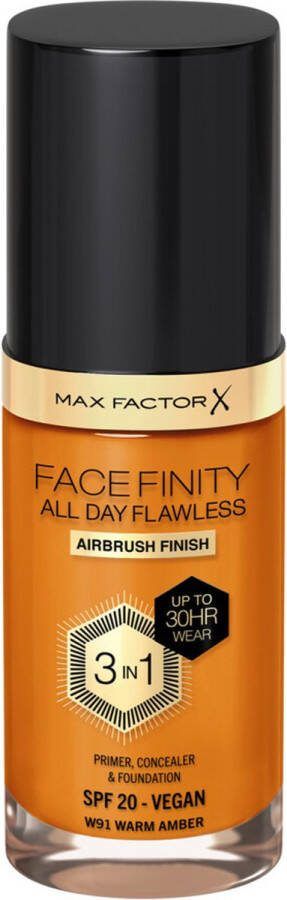 Max Factor Facefinity All Day Flawless Foundation W91 Warm Amber