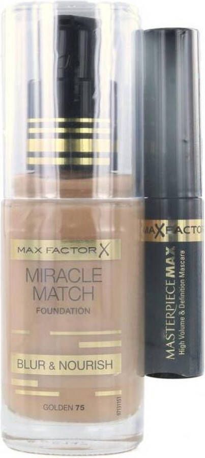 Max Factor Miracle Match Foundation 75 Golden + Masterpiece Mascara Black