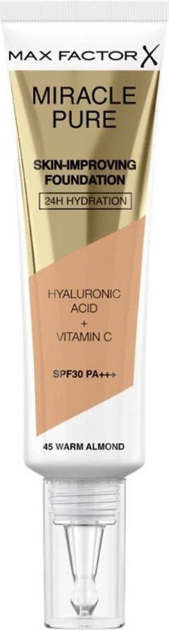 Max Factor Miracle Pure Skin Improving Foundation 045 Warm Almond