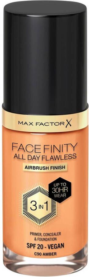 Max Factor Vloeibare Foundation Facefinity All Day Flawless 3 in 1 Nº 90 Amber 30 ml