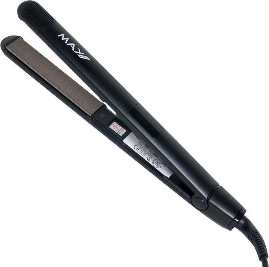 Max Pro Evolution Stijltang & Krultang 2 in 1 Zwart Levenslange Garantie Inclusief Hittebestendige Handschoen Hair Straightener Alle Haartypes Krullen