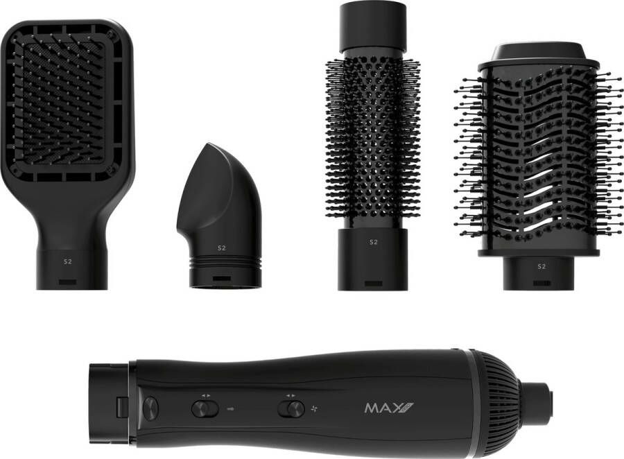 Max Pro Multi Airstyler S2 1200W Met Vier Opzetstukken Ronde Föhnborstel voor Lang en Kort Haar Multifunctionele Haarstylingtool Hairwrap